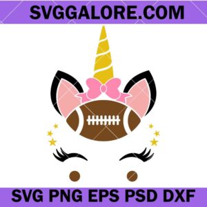 Football unicorn svg, football svg, Unicorn Football Head Svg, unicorn svg, unicorn face svg, kids svg, sports svg