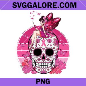 Fairly girl sugar skull breast cancer awareness png, Awareness Pink Ribbon Png, Breast Cancer Awareness png